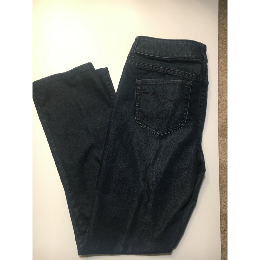 Chico's Platinum Jeans Medium Denim Wash Blue Ultimate Fit Slim Leg  Sz 1 R (8)
